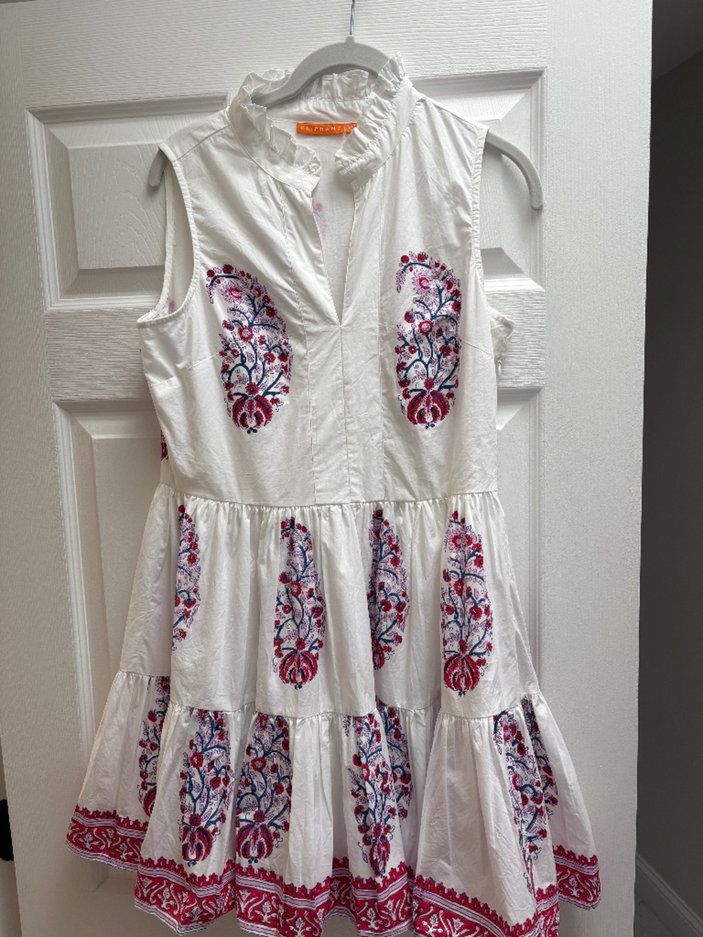WOMENS XS OLIPHANT YOKE DRESS - VERNA RED - MINI